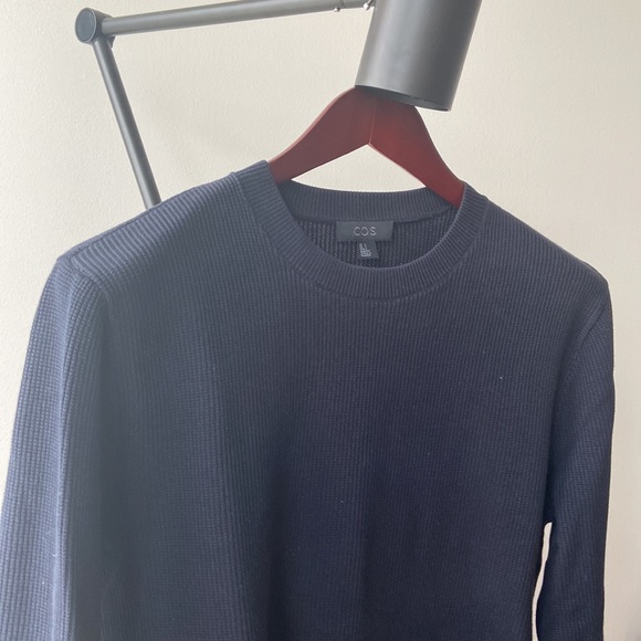COS Dark Blue Long Sleeve Sweater in Cotton - Picture 6 of 6